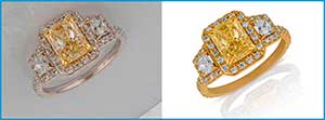 Diamond ring jewelry image retouching