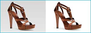 Sandal heel shadow creation for e-commerce image