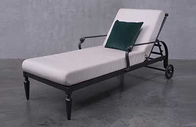 Black frame lounger with cushion visual before drop shadow creation