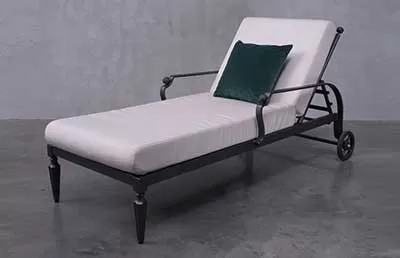 Black frame lounger with cushion visual before drop shadow creation