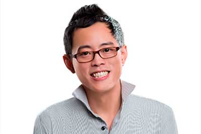 Man smiling visual after high-end photo retouching services, professionally edited