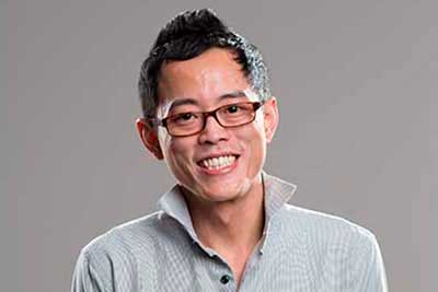 Man smiling visual before photo retouching service applied