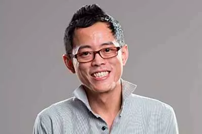 Man smiling visual before photo retouching service applied