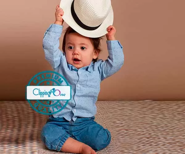 Cute baby visual before multiple clipping path service applied