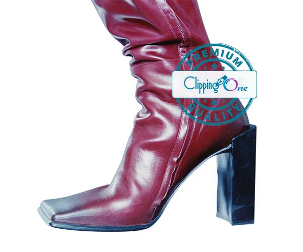 Fashion burgundy leather high heels for visual clipping path services edited