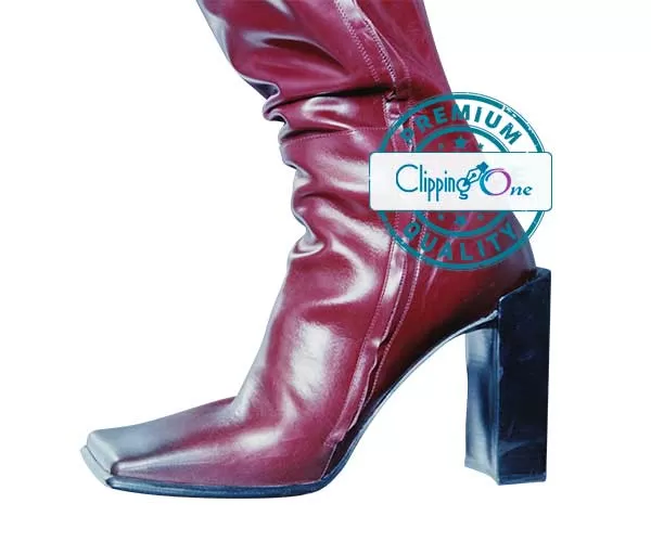Fashion burgundy leather high heels for visual clipping path services edited