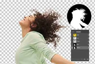 Girls hair flying visual sample for professional image masking service applied