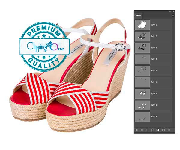 Heel shoes for women visual after multiple clipping path services applied, edited