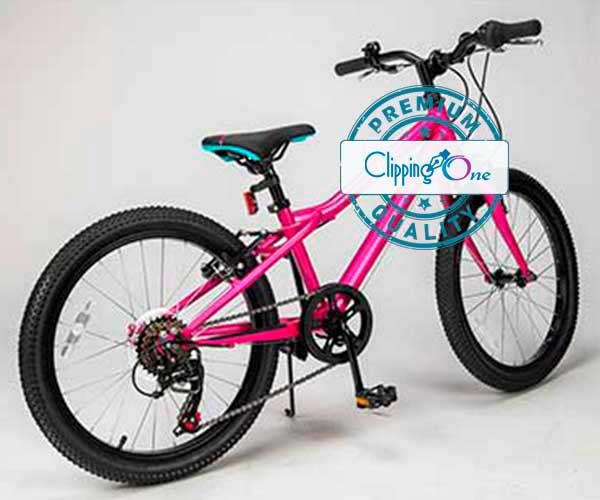 Pink bicycle visual for professional clipping path services