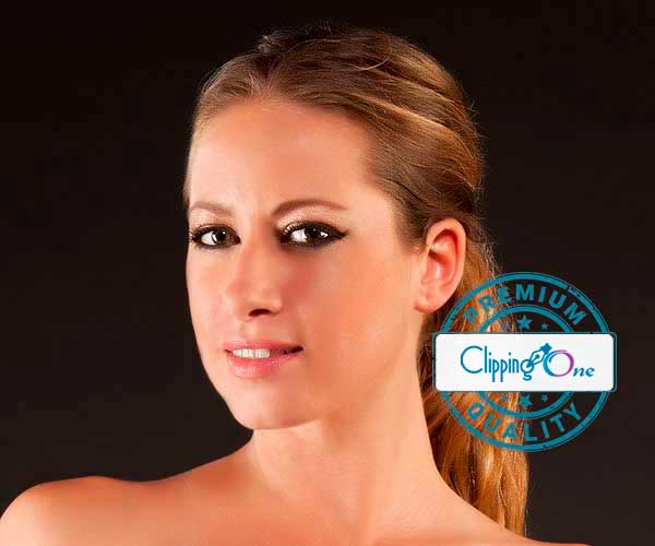 Pretty woman smiling visual after high-end model photo retouching edited