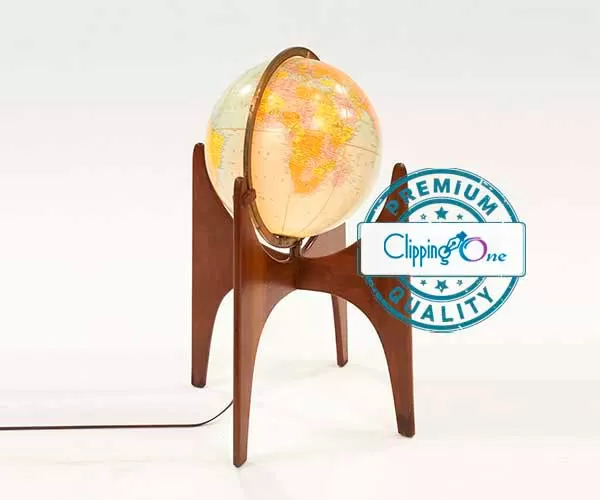 World globe above stand craft visual image for drop shadow creation