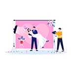 Wedding studios photo editing illustration