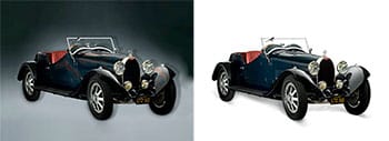 Automotive or car photo editing and retouching services before and after visual