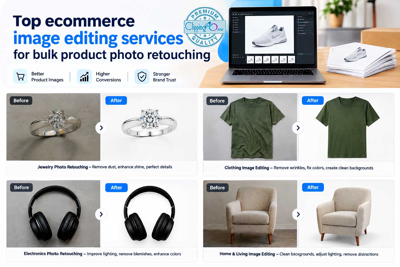 Ecommerce photo editing before and after