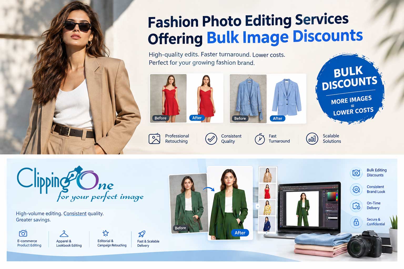 Fashion photo editing services for bulk apparel image retouching and ecommerce catalogs.